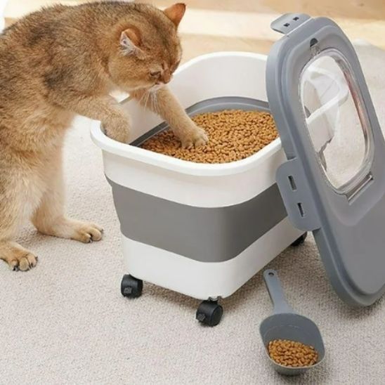 BOITE Á CROQUETTES POUR CHAT |Caddy Croquettes ™ - opaschats