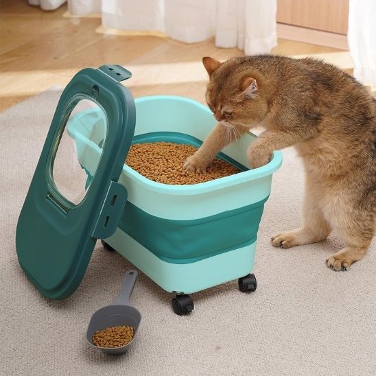 BOITE Á CROQUETTES POUR CHAT |Caddy Croquettes ™ - opaschats