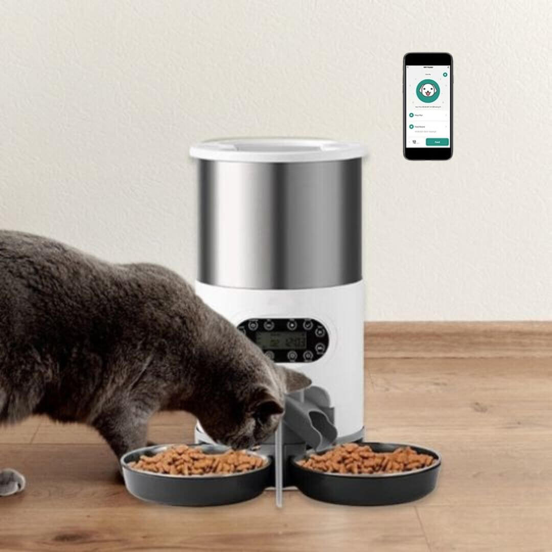 DISTRIBUTEUR AUTOMATIQUE CROQUETTES CHAT | Double Bol™ - opaschats