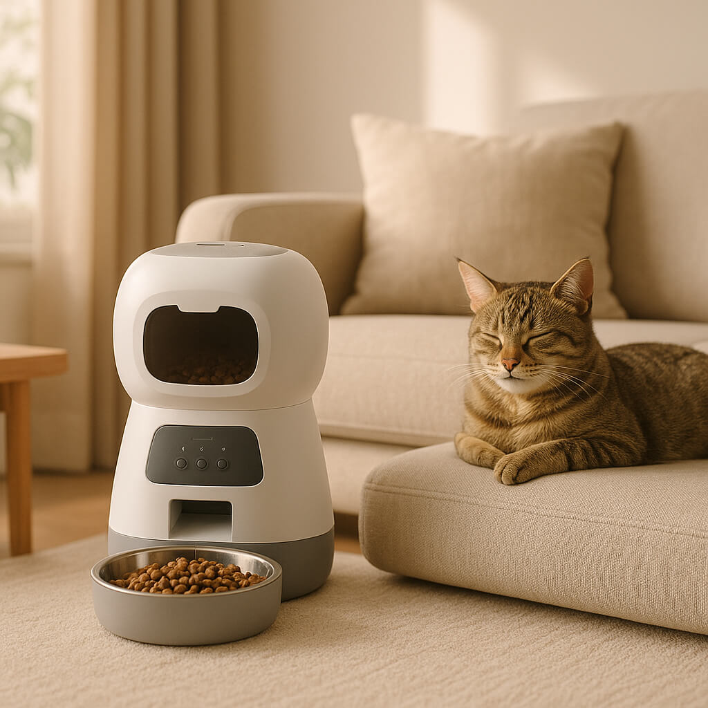 DISTRIBUTEUR DE CROQUETTES CHAT | Programmation à distance™ - opaschats