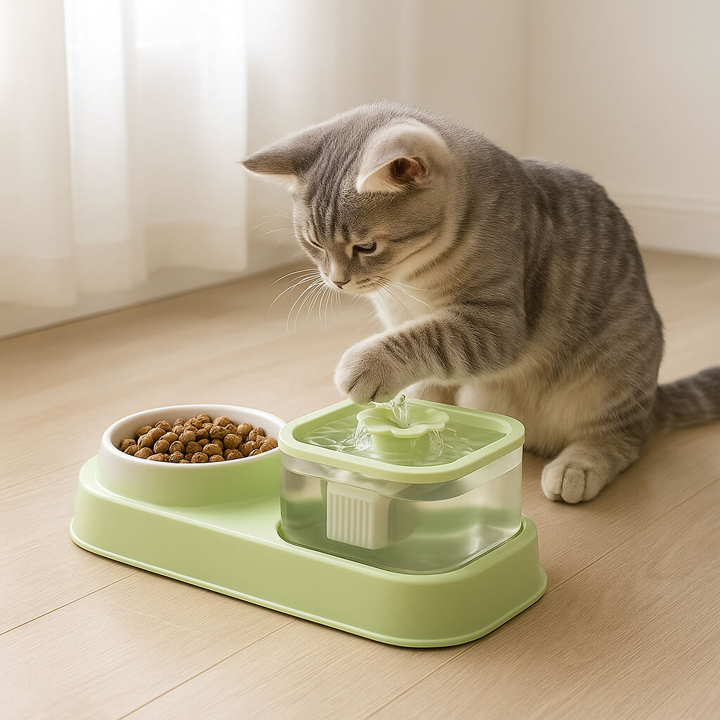 FONTAINE A EAU CHAT | Mangeoire intégrée™ - opaschats