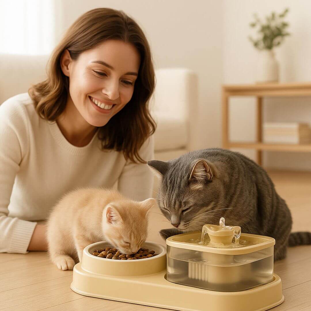 FONTAINE A EAU CHAT | Mangeoire intégrée™ - opaschats