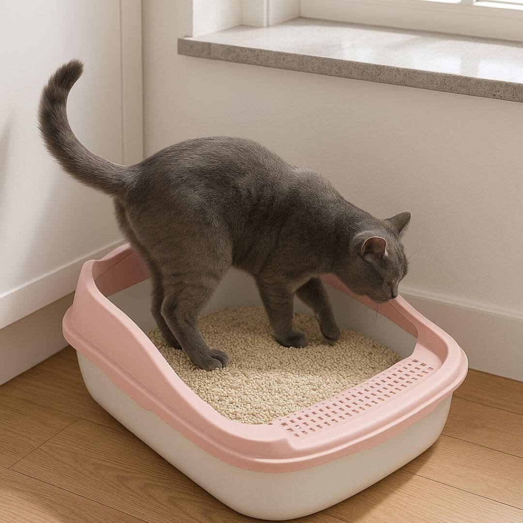 litiere pour chat couleur rose