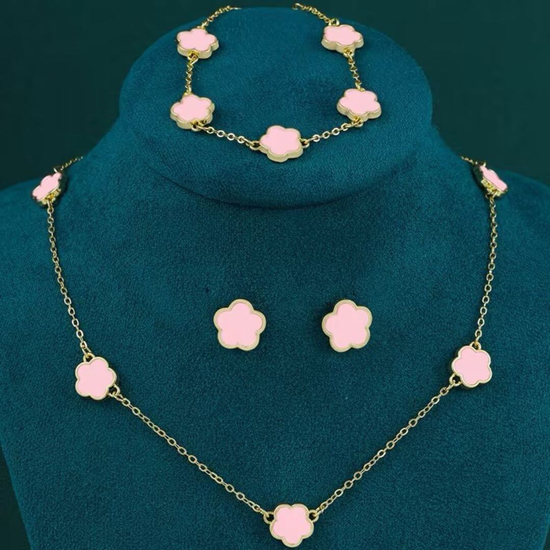 collier trefle - collier floréal rose™ - opaschats