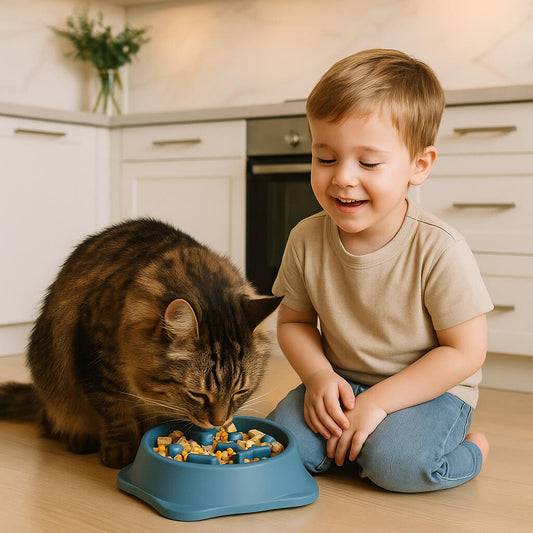 GAMELLE ANTI GLOUTON CHAT | Labyrinthe™ - opaschats