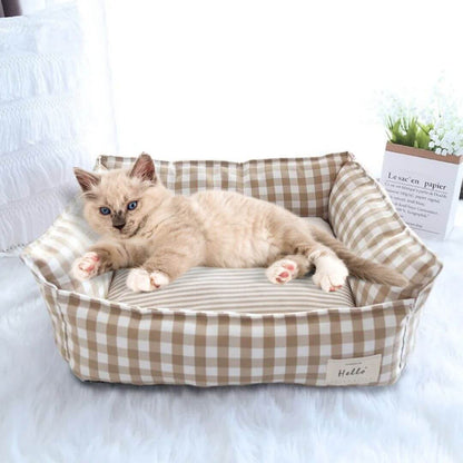 panier pour chat marron