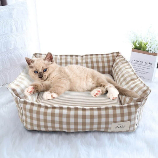 panier pour chat marron
