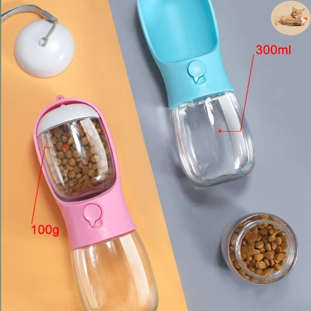 gourde chat 2 en 1 - 2 in 1 transportable water bottle™ - Opaschats