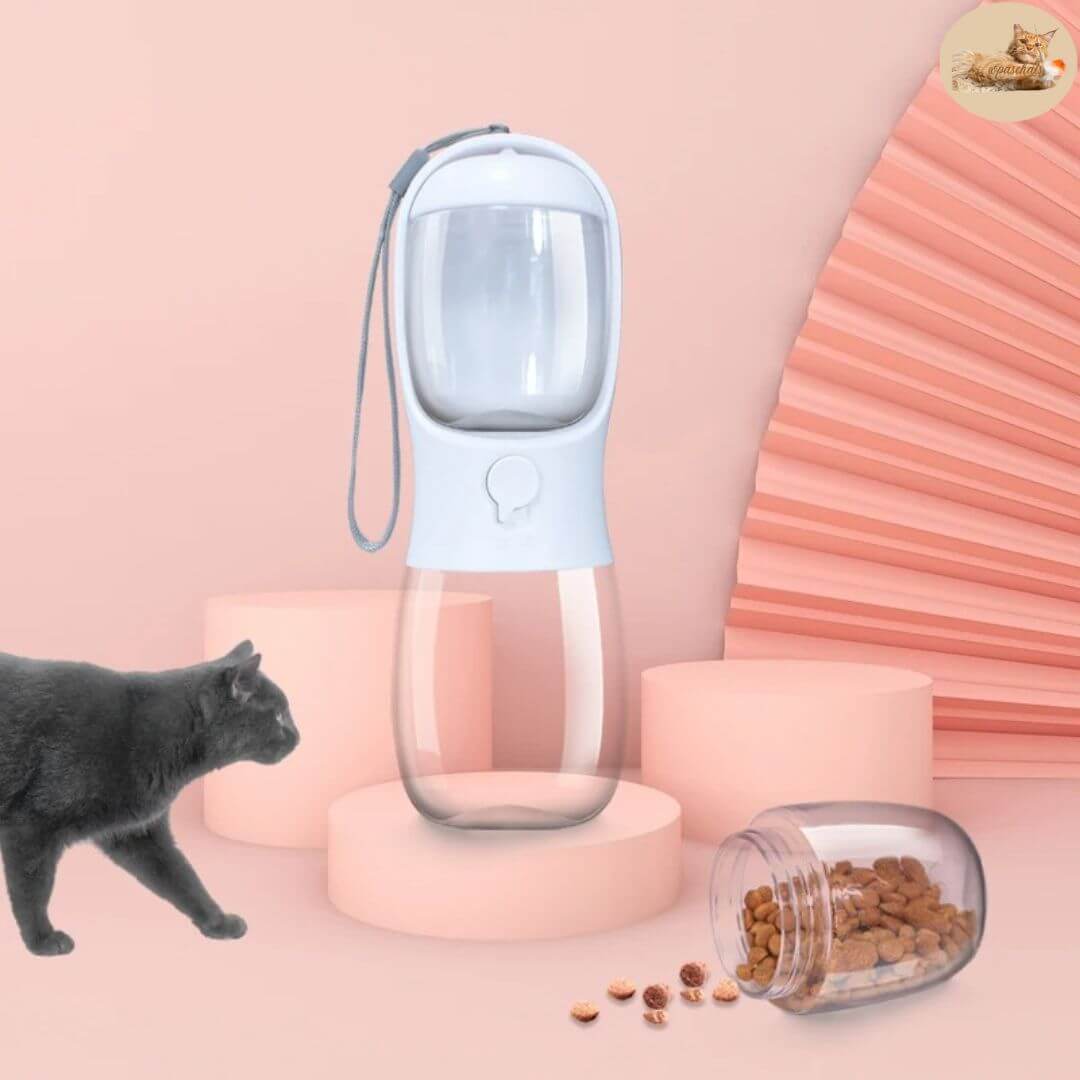 gourde chat 2 en 1 - 2 in 1 transportable water bottle™ - Opaschats